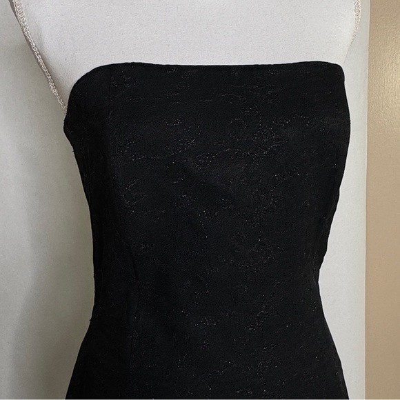 Vintage Jessica McClintock Black Maxi Dress Y2K Strapless Holiday NYE SZ 12 - Picture 5 of 15